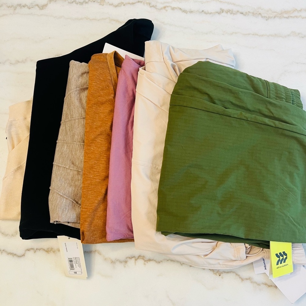 XL Lot new with tags Comfy Athletic Lounge Pants Tops Casual - 7 Pieces!